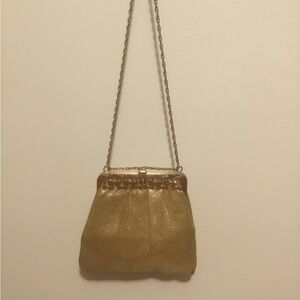 Vintage 1960s Gold Fabric Purse